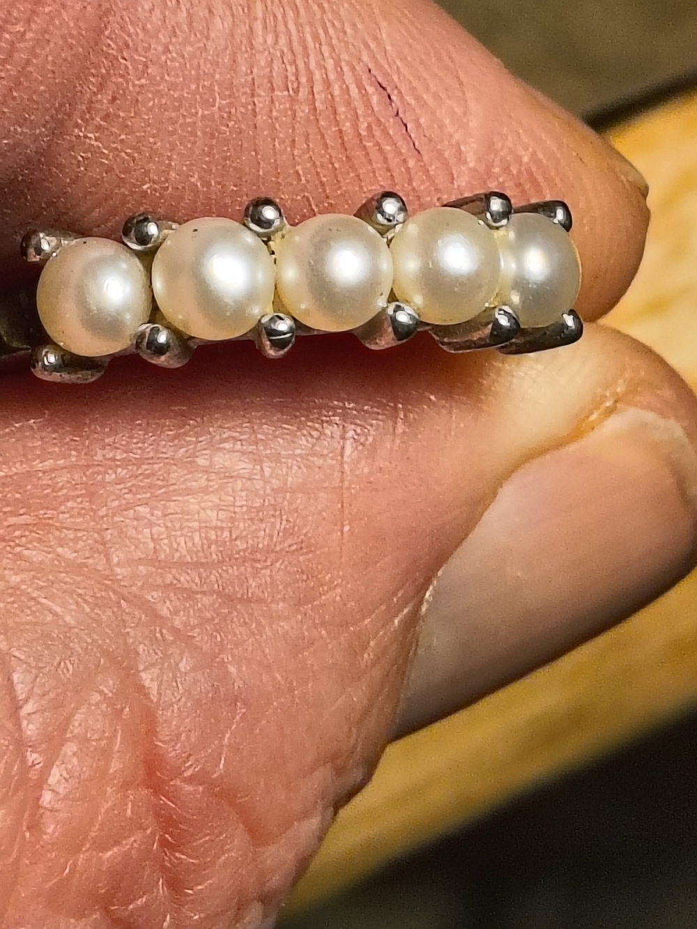 Classic Honora Pearl Row Ring - White Pearls in Sterling Silver Setting